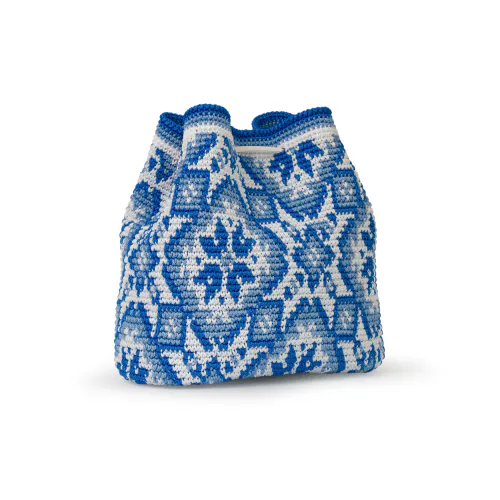 Handgefertigte Blau-Weiße Mediterrane Tasche