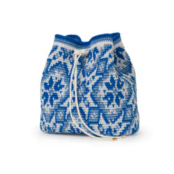 Handgefertigte Blau-Weiße Mediterrane Tasche