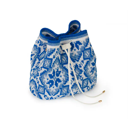 Handgefertigte Blau-Weiße Mediterrane Tasche